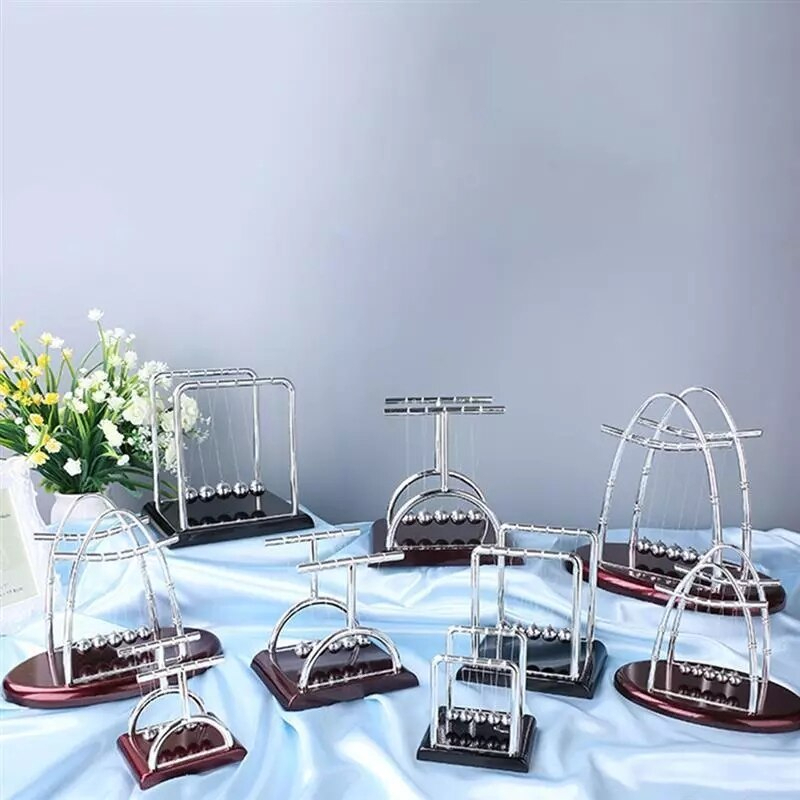 Balance Ball Pajangan Meja Pendulum Newton Model Arched - ZY02 Newton's Pendulum Cradle Balance Balls Physics Science Pendulum Ball Desk Ornaments Toy Home Decoration