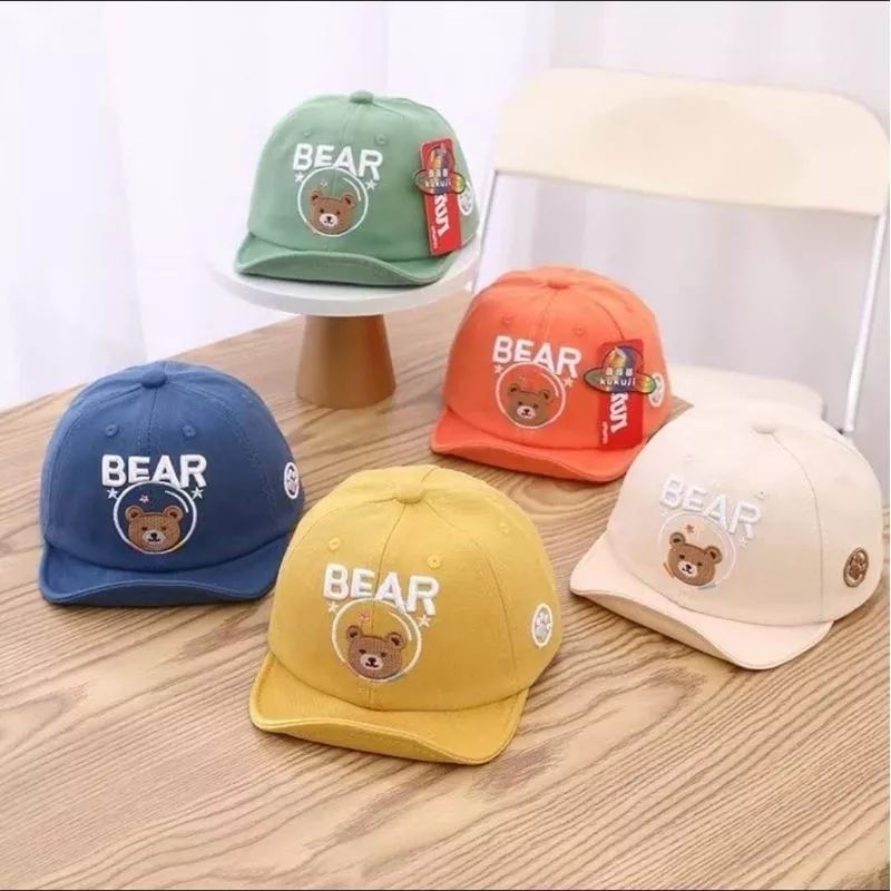 Topi pet baseball bayi beruang astro bear baby cap lucu bordir
