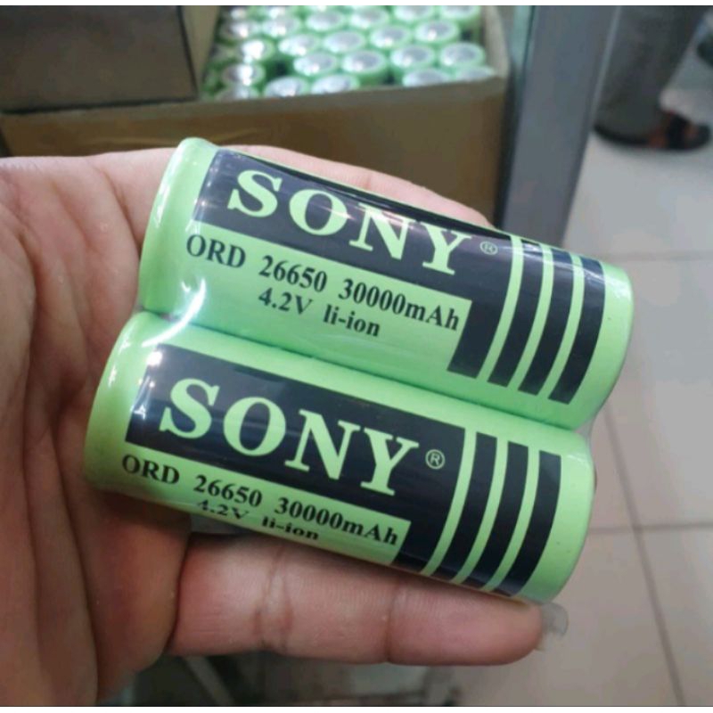 Baterai Sony 26650 3000 Mah 4.2 Volt Reacharger batre Harga 1 pasang