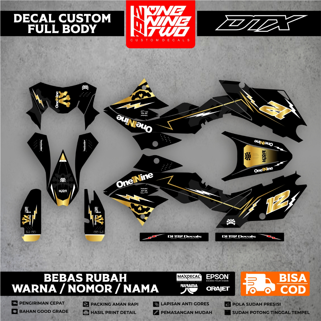 Decal Dtracker Hitam Emas Minimalis Keren - Decal Variasi Klx Dtracker Custom