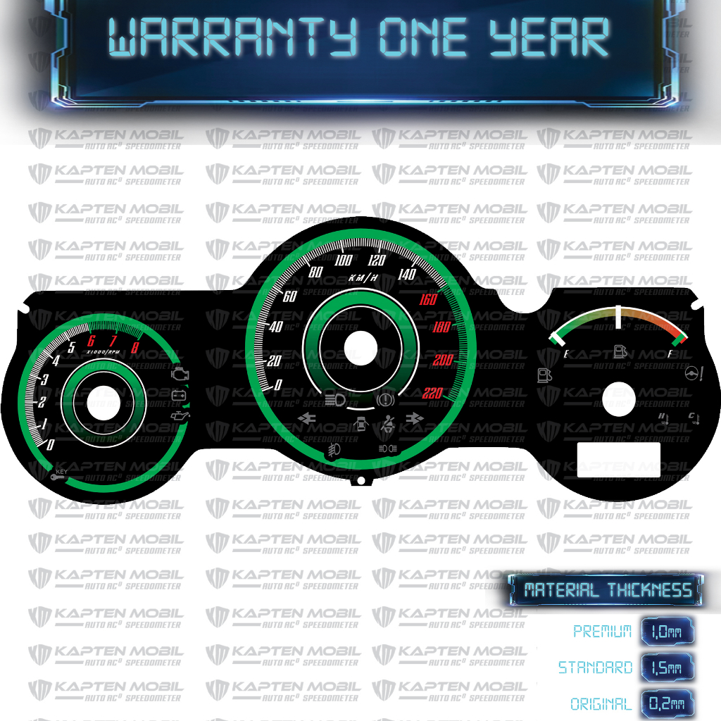 Custom Panel Speedometer Panel Mobil Jazz GD 1, GD 2, GD 3 Dark Green