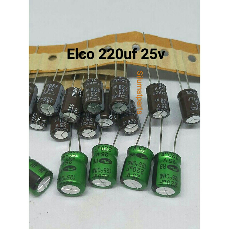 Elco 220v 25v / Elko 220 uf 25 v / Capasitor Elco 220uf 25v