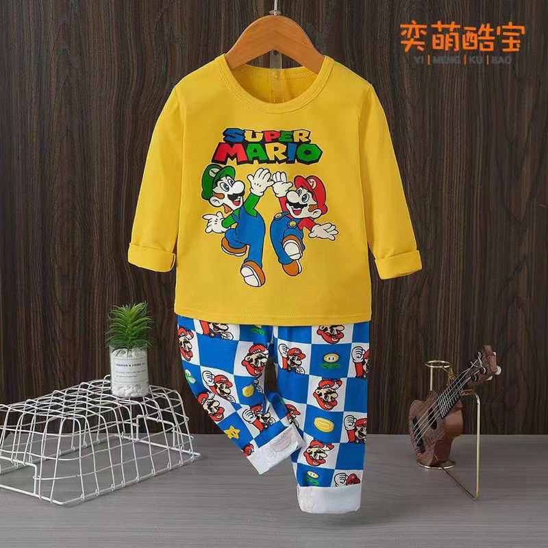 KUBAO BAJU TIDUR ORGANIK ANAK 1-9 TAHUN | PP004 | PIYAMA IMPORT ANAK | SETELAN TIDUR IMPORT BAHAN KATUN ORGANIK