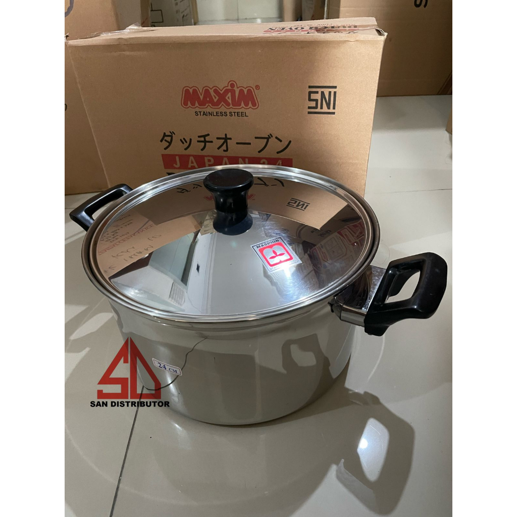 PANCI STAINLESS MASPION DUTCH OVEN JAPAN 24 CM TUTUP STAINLESS