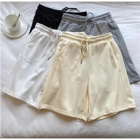 CELANA PENDEK Wanita Tali Karet Short Pant Bahan Fleece | Celana Santay Pendek Wanita | Celana Wanita Ala Korea