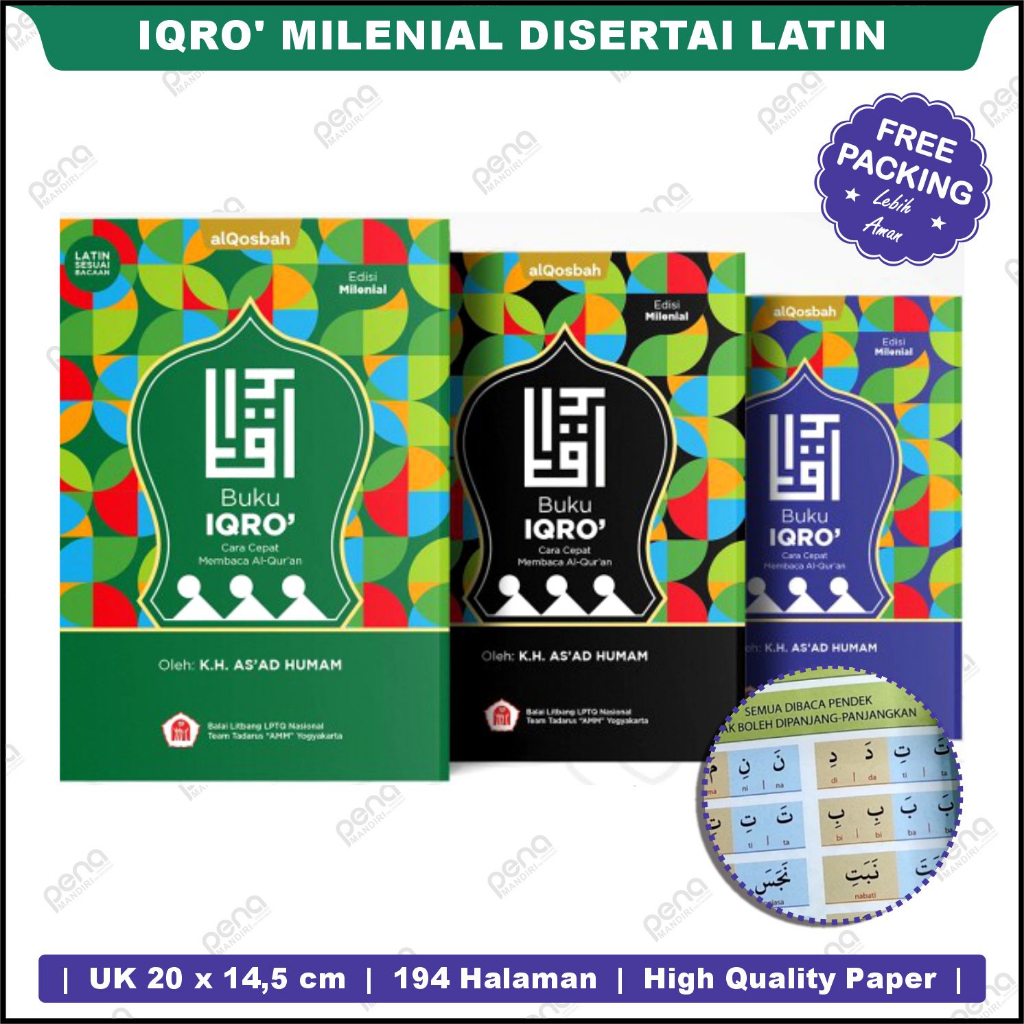 Iqro' Milenial disertai latin (al Qosbah) - Iqro Warna