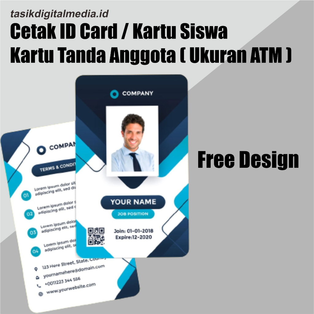 

Cetak ID card print kartu member anggota pelajar photocard bahan pvc
