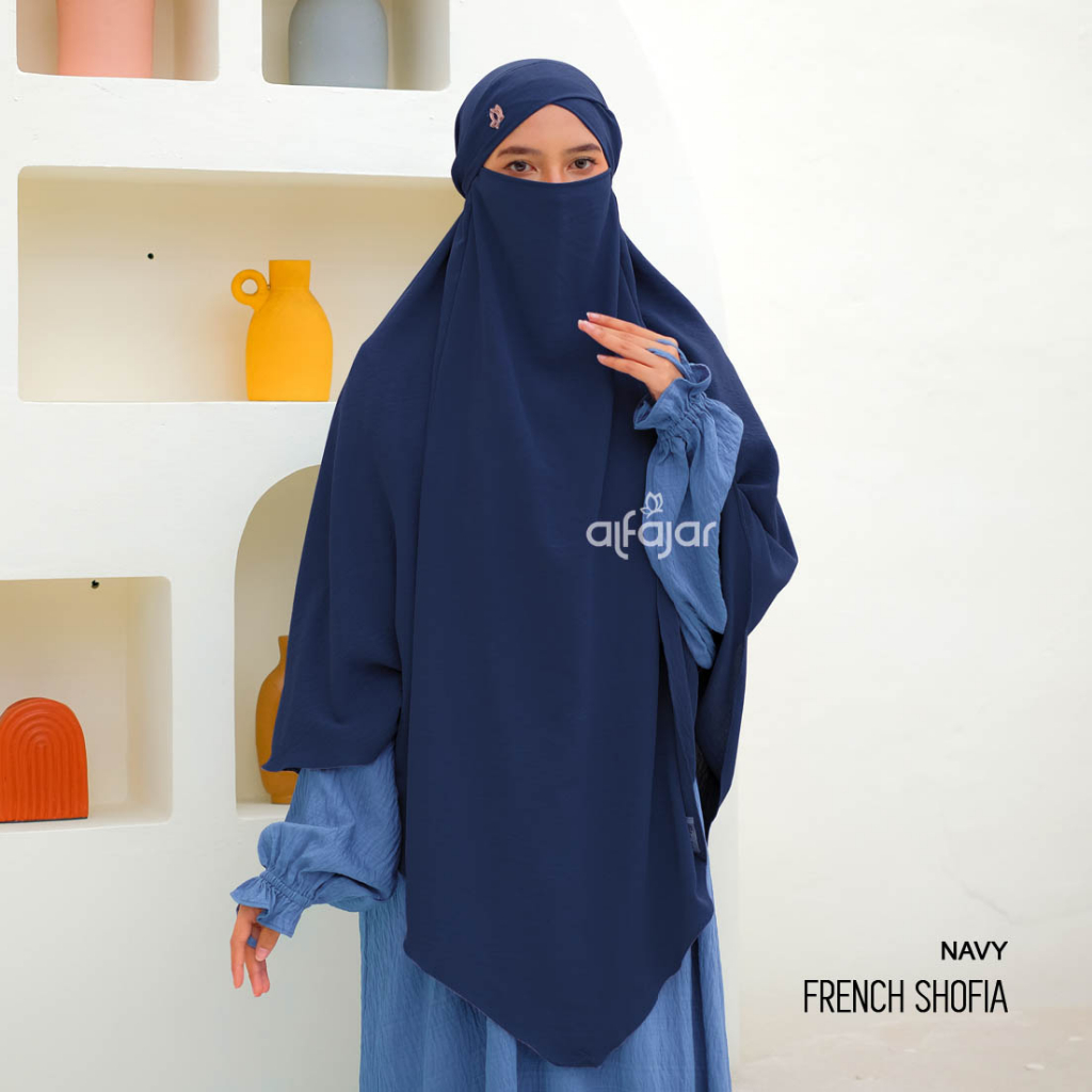 Jilbab Khimar Syari Muslimah French Shofia Crinkle Airflow by Alfajar Griya Muslim
