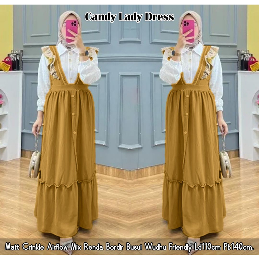 CANDY LADY DRESS CRINKLE WANITA SIMPLE