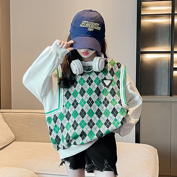 Atasan Anak Perempuan Crewnexk/ Swetaer Vest Anak Import KT500