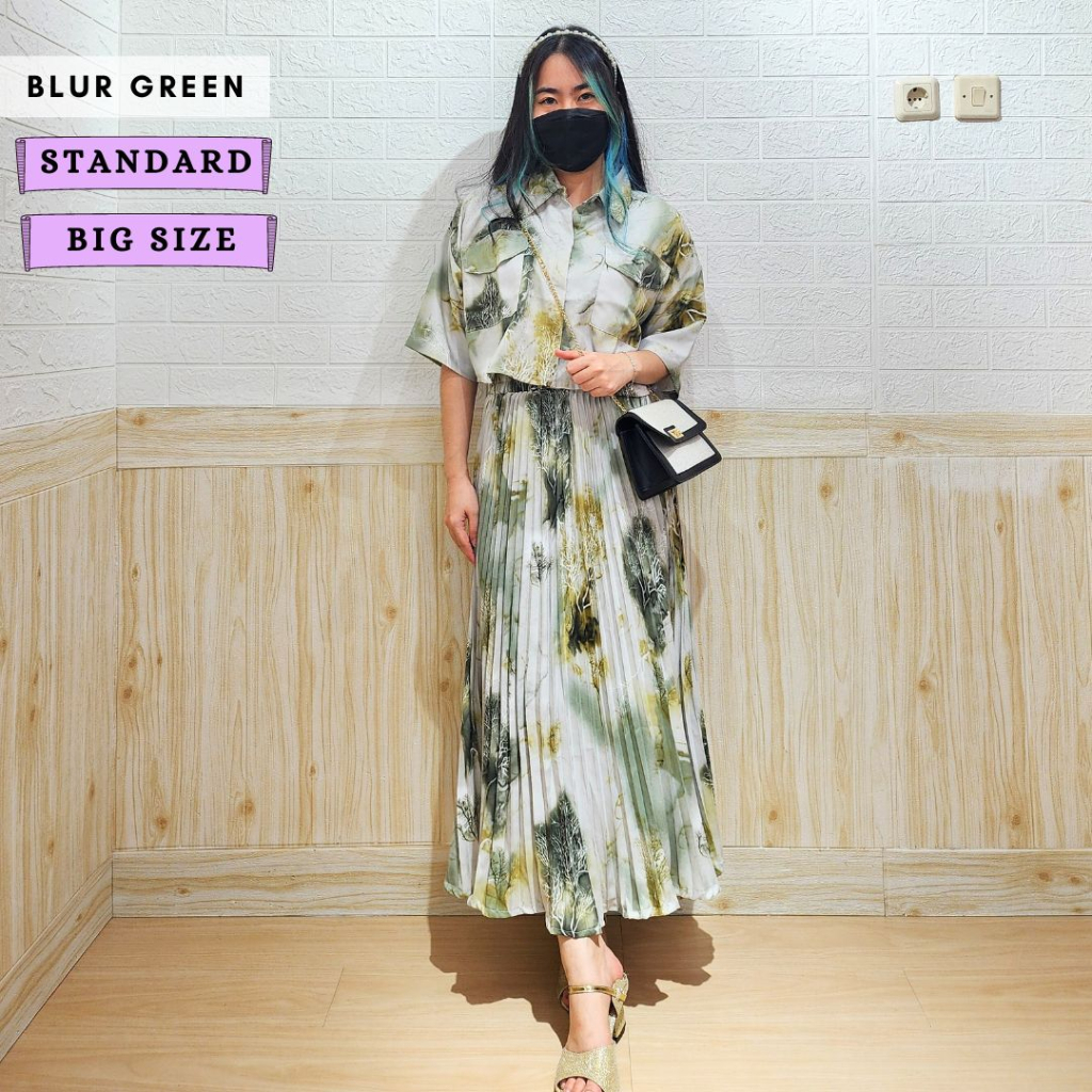 4903 mirra 3/4 sleeves button one set rok plisket