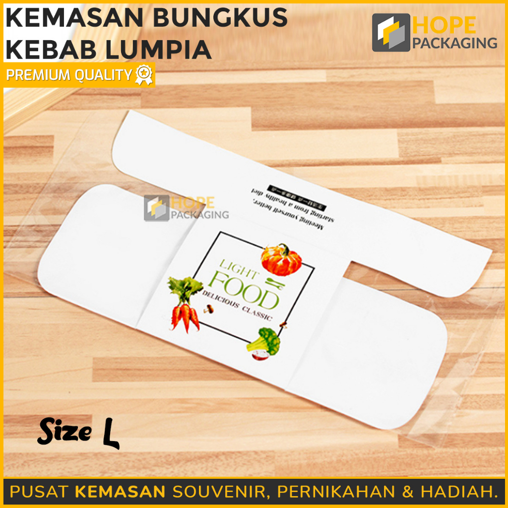 [ isi 5 pcs ] Bungkus Kebab Besar + Dalaman L= 23x 8.9x 27 cm / Kemasan Bungkus Kebab / Lumpia