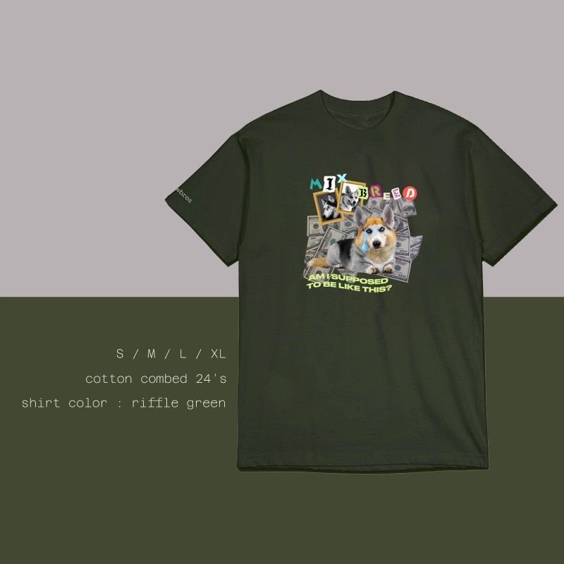 BAWBROS - TSHIRT MIXBREED | KAOS ANJING OVERSIZE BAJU CORGI CAMPURAN KINTAMANI MURAH DOG