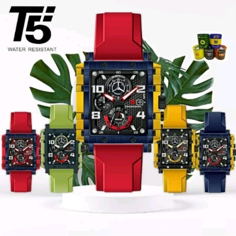 JAM TANGAN PRIA T5 3886 RUBBER ORIGINAL