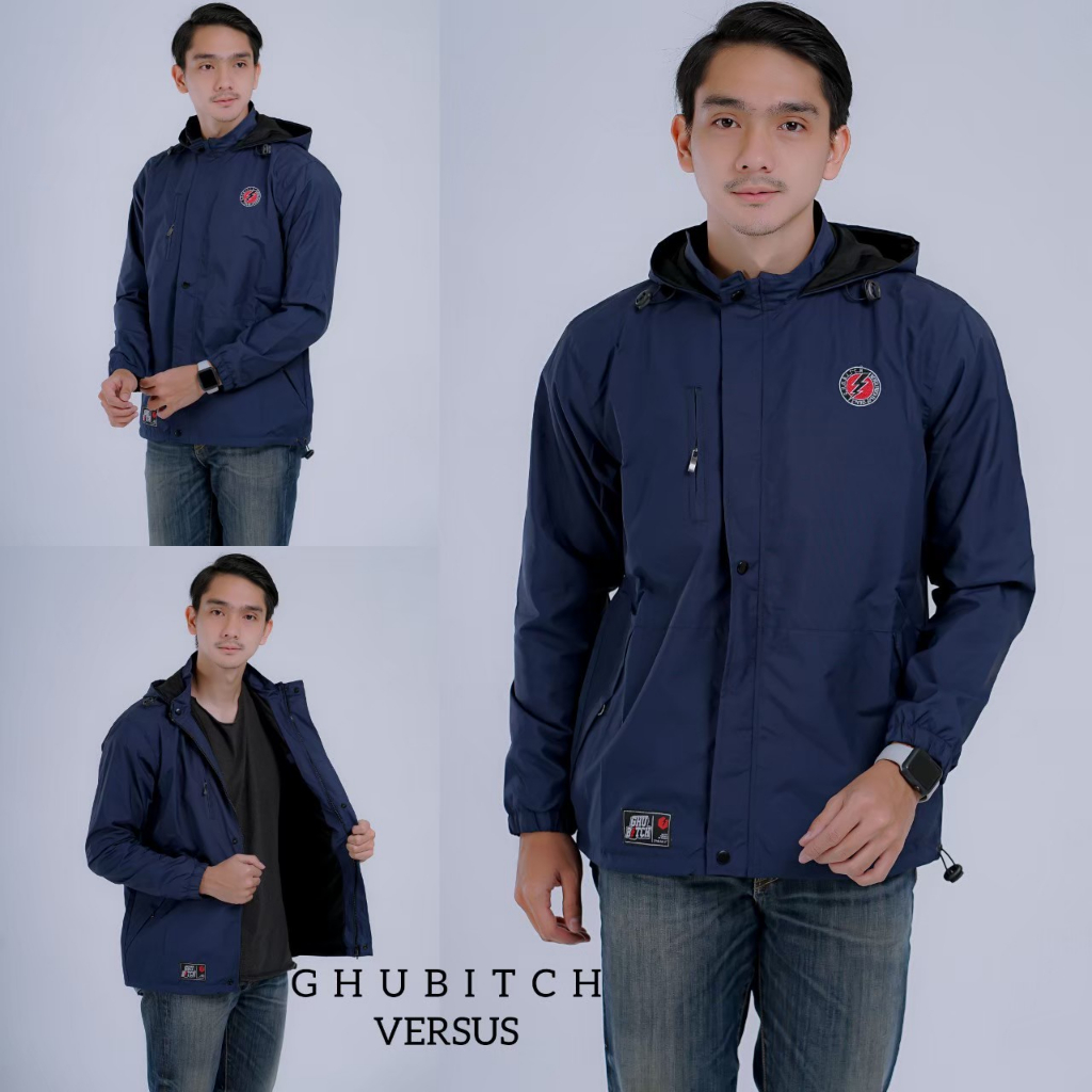 JAKET PARKA SIMPLE NAVY - JAKET PARKA OUTDOOR - JAKET GUNUNG SIMPLE - JAKET PARKA PARASUT - JAKET MOTOR - JAKET HIKING