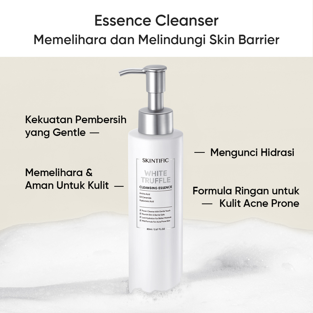 SKINTIFIC White Truffle Cleansing Essence 80ml Facial Cleanser Serum Wajah Nourish and Protect Skin Barrier Face Wash Pembersih Wajah