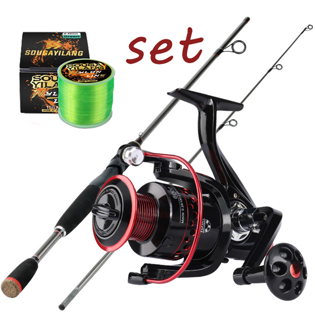 pancing set 1.8m/1.65m Fishing Rod Fishing Reel Set Spinning and 6BB Fishing Reel With Free Fishing Line lure Set For Freshwater Fishing Pancing combo