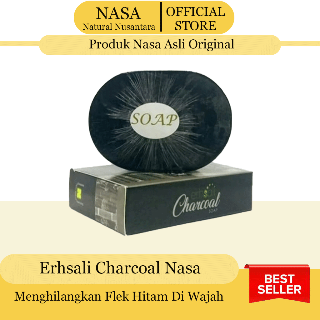 Erhsali Charcoal Soap Sabun Untuk Kulit Berminyak Asli Nasa