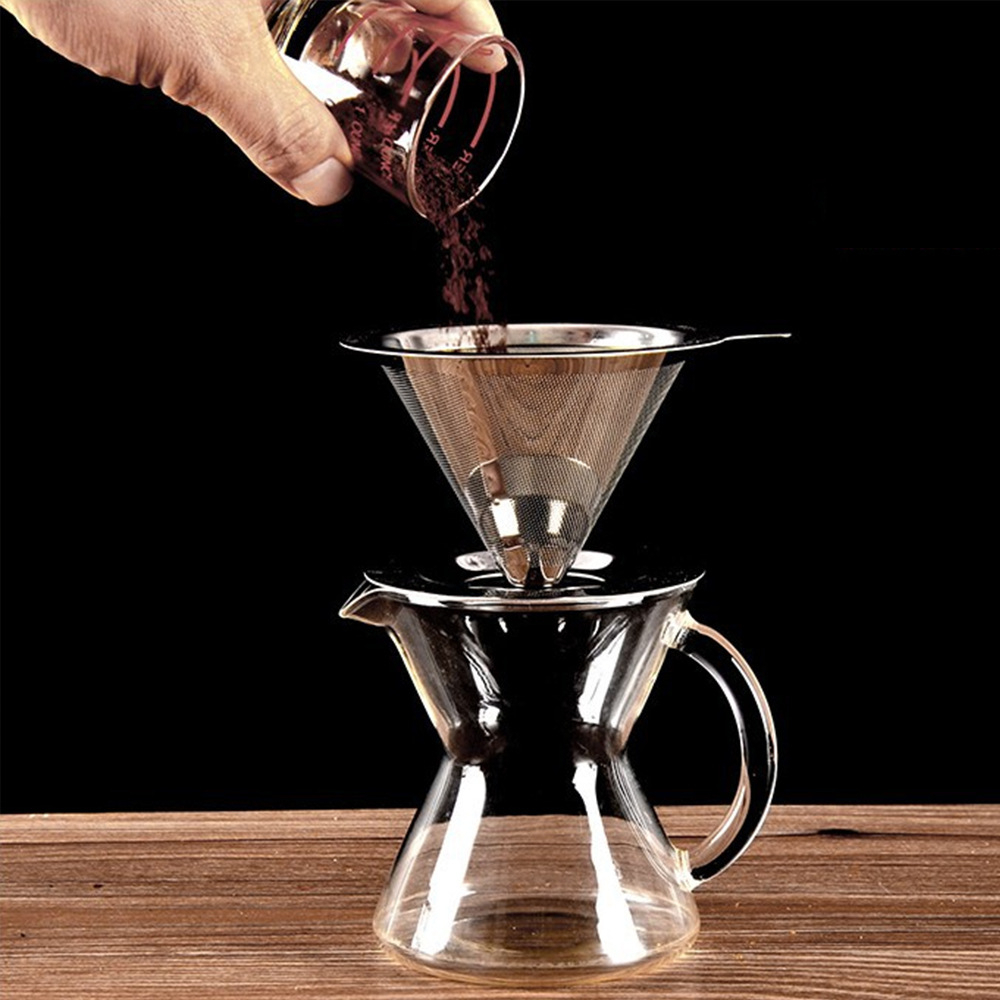 Saringan Kopi Dripp Dripper Alat Saring Kopi Cone Kopi Stainless Steel