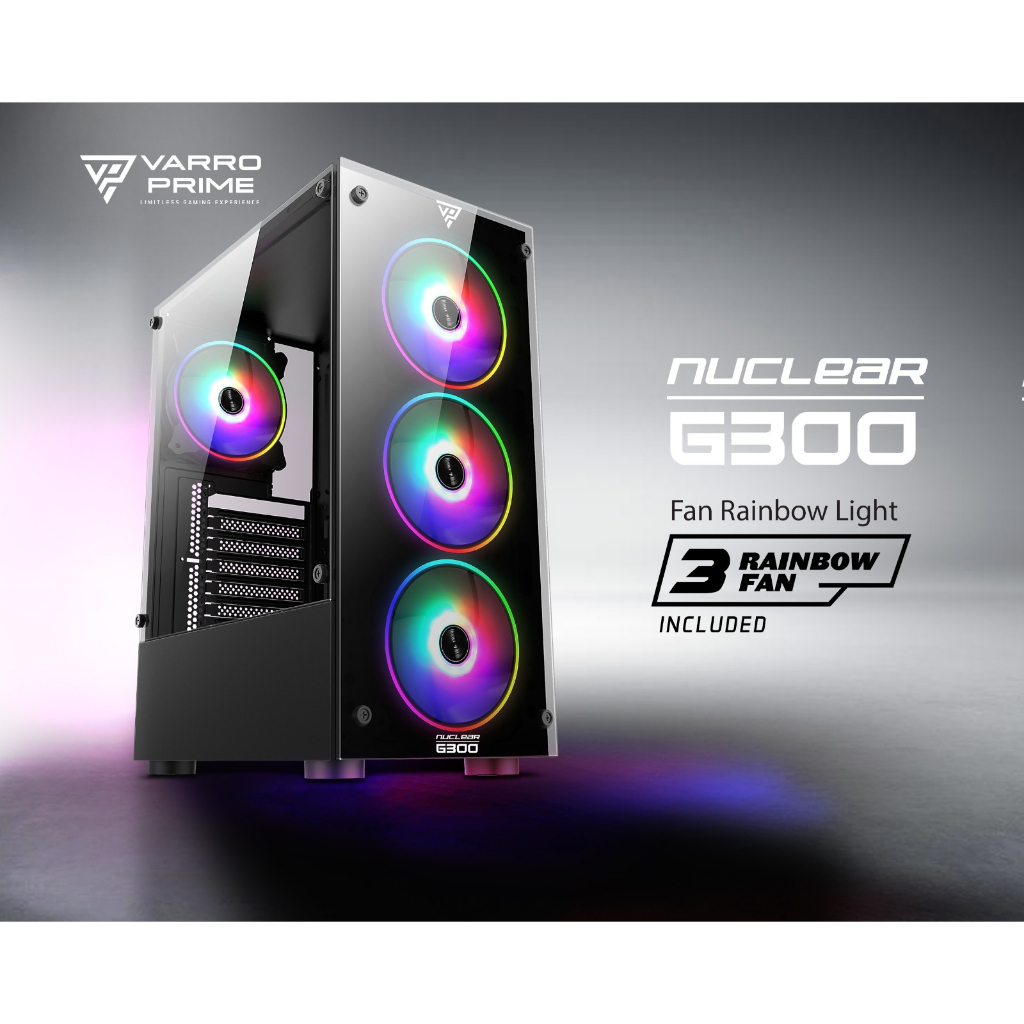 CASING GAMING VARRO NUCLEAR G300 + FREE 3 FAN