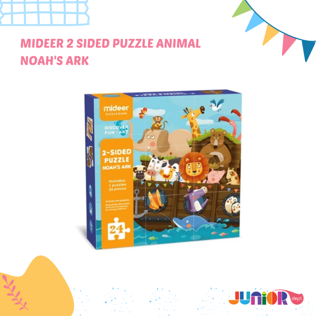 Mideer 2 sided puzzle Animal Noah's Ark / Mainan Pencocokan / Edutoy