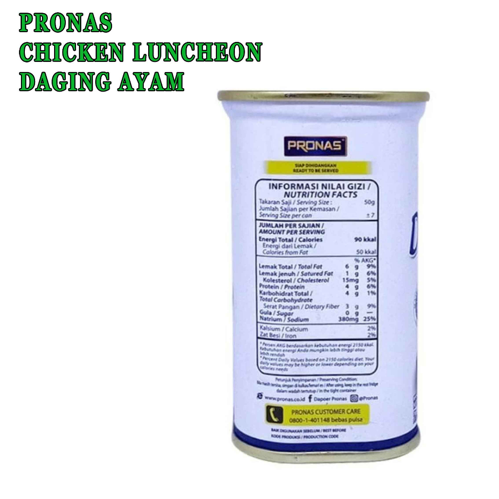 Pronas Daging Ayam *Pronas *Luncheon *Kornet *Daging Ayam *340 g