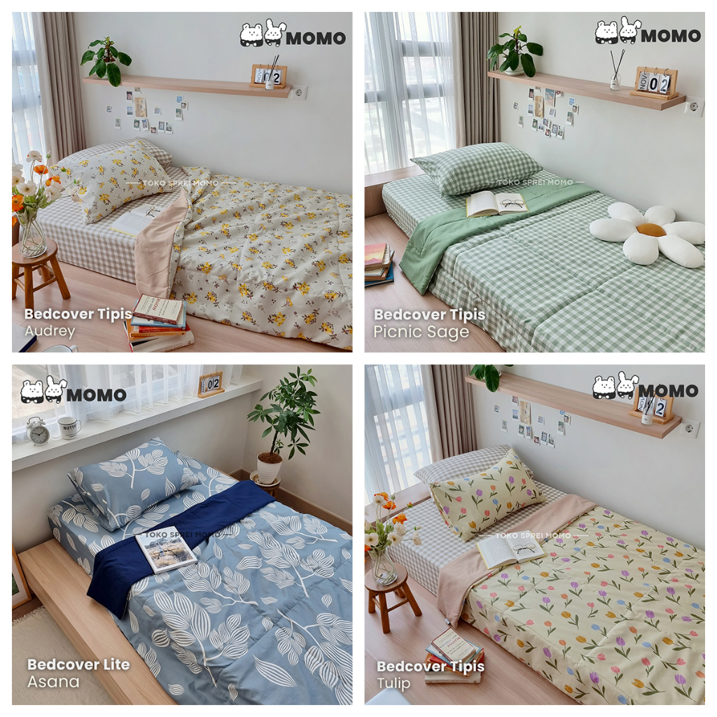 Bedcover Single Lite Edition Motif Bunga MOMO - Selimut Saja