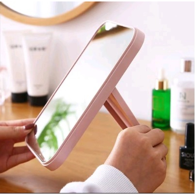 Kaca Rias Make Up Kreatif Cermin Lipat Persegi Portable Beauty Mirror