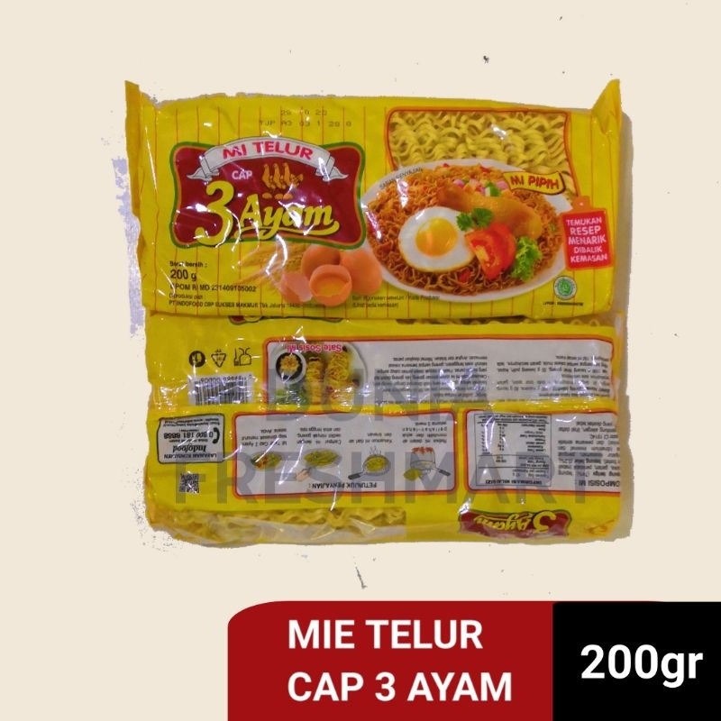 

Mie Telur Cap 3 Ayam 200gram Mie telor Cap Tiga Ayam mi ayam MIE 3 AYAM