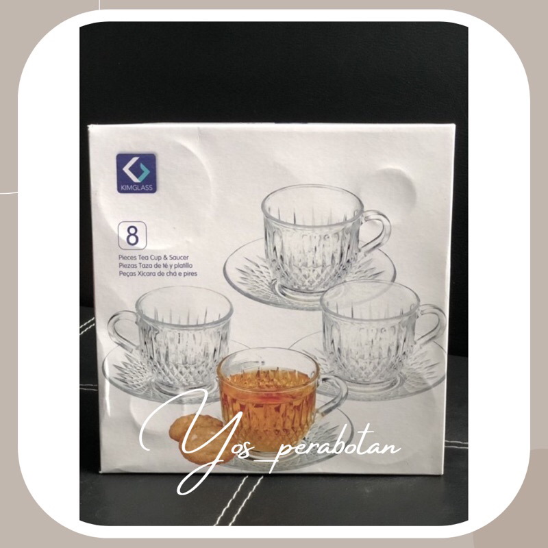 Cangkir KIMGLASS Classic/Cangkir kaca/Gelas Kopi/Gelas Set/Cangkir Set/ cangkir hadiah/ kado pernika
