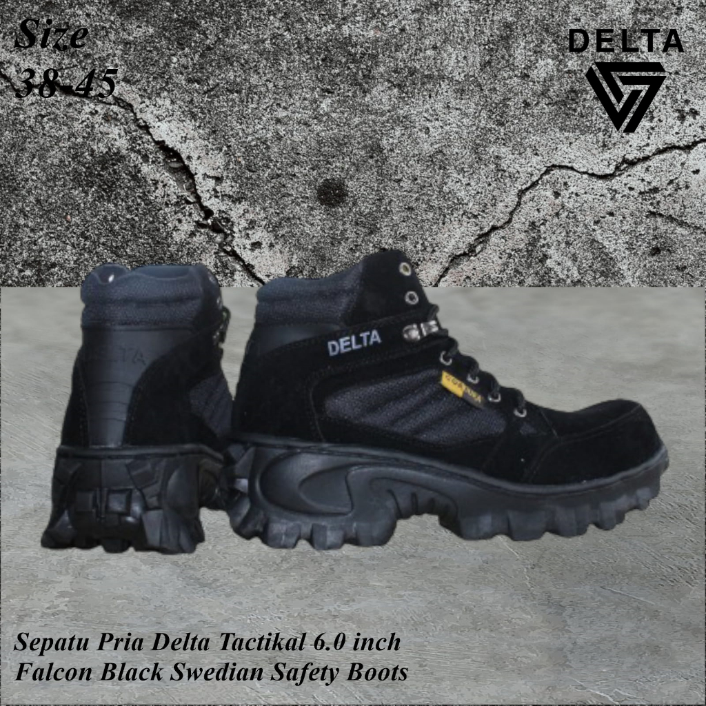 SEPATU DELTA PENDEK SEPATU DELTA SAFETY PRIA SEPATU DELTA TACTICAL BOOTS