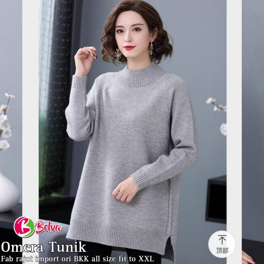 OMERA PUPPY  TUNIK / 18.7 / BAHAN RAJUT PREMIUM / BLOUSE ALLSIZE FIT TO XXL / BELVA