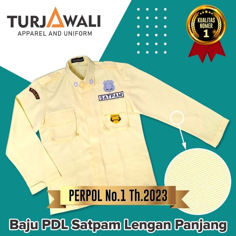 Atasan kemeja seragam pdl satpam terbaru , baju satpam terbaru crem , baju pdl satpam terbaru , baju