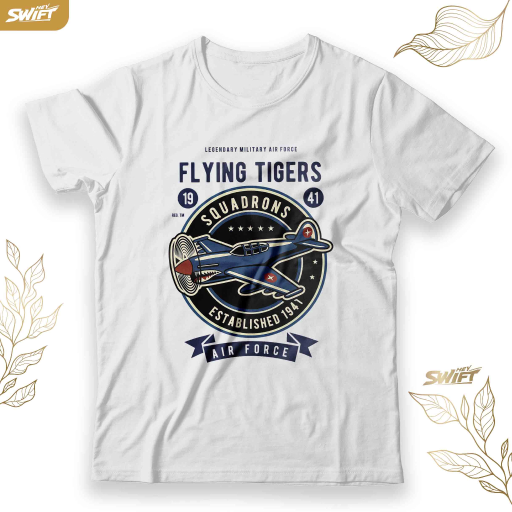 KAOS Flying Tigers - Legendary AVG air force military militer world war TSHIRT BAJU DISTRO
