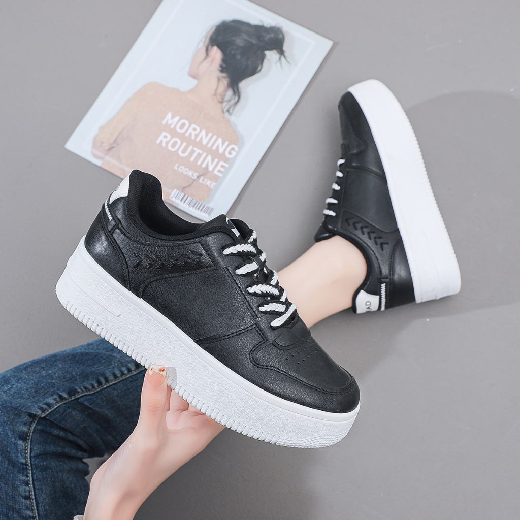 LURAD Q166 Sepatu Putih Sepatu Hitam Sepatu Wanita Sepatu Cewek Sepatu Model Cantik Fashionable Trandy Sepatu Import Sepatu Kece