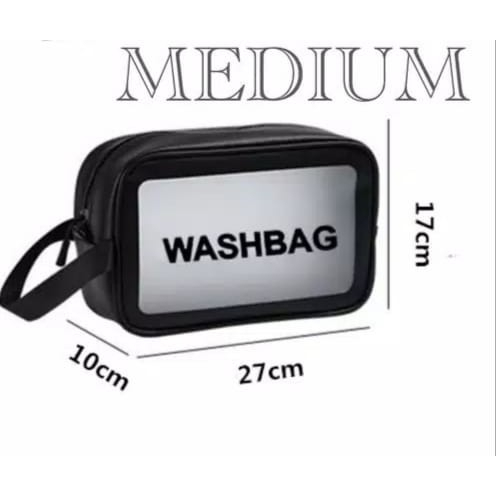 SS Tas Kosmetik Washbag Toiletry - Pouch Make-Up Travel Transparan Waterproof / Wash bag Organizer