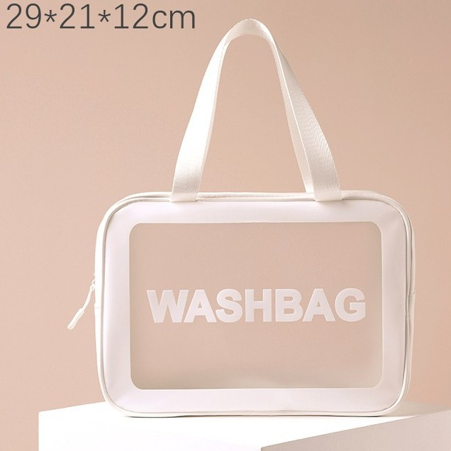 SS Tas Kosmetik Washbag Toiletry - Pouch Make-Up Travel Transparan Waterproof / Wash bag Organizer