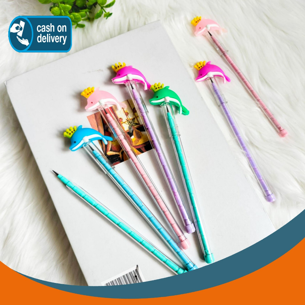 

PENSIL IKAN LUMBA-LUMBA UNIK PENSIL SUSUN BENSIA PELURU PENCIL REFILL UNIK