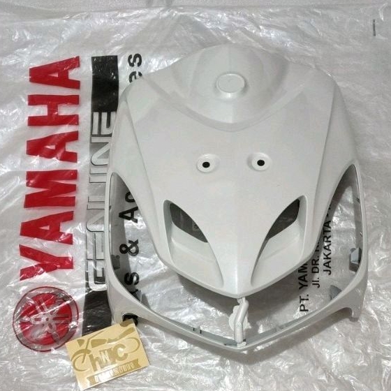 TAMENG DEPAN LEGSHIELD PUTIH MIO SMILE ORI YAMAHA YGP 28D-F8311-01-GE
