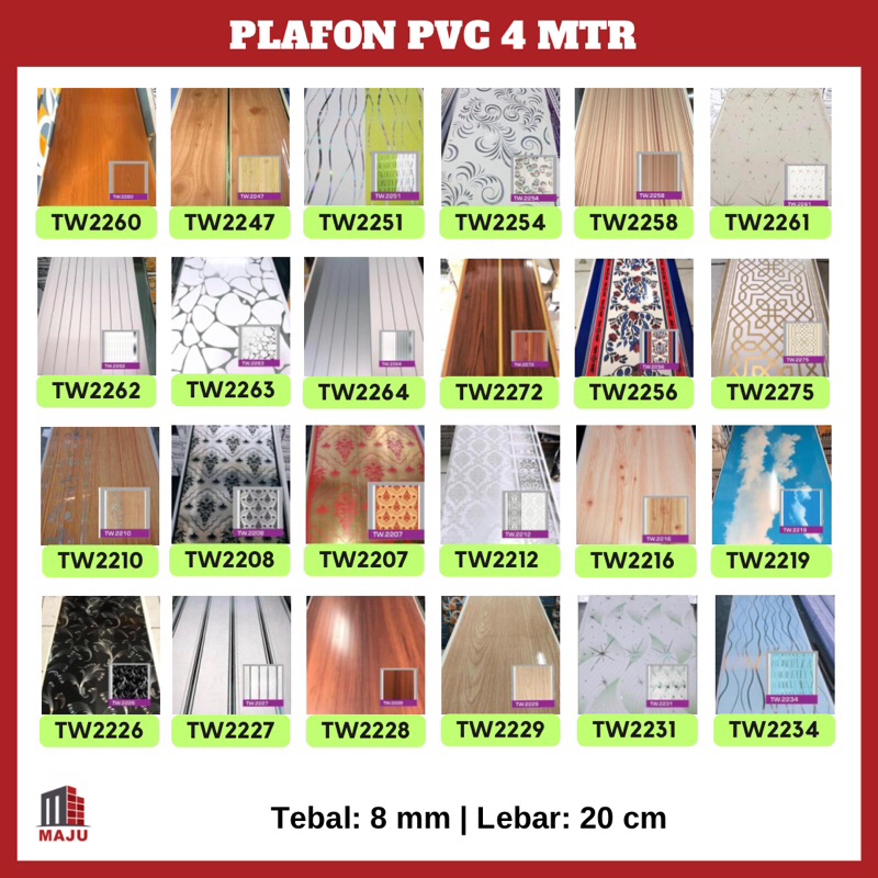 PLAFON PVC MOTIF 4 METER 8MM MAKASSAR