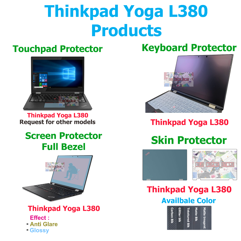 Thinkpad Yoga L380 2 in 1 Skin Guard Protector carbon matte transparan transparent black