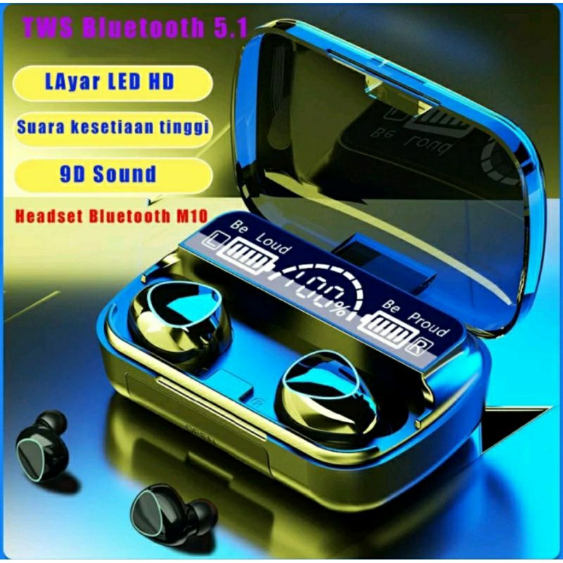 M10 HEADSET BLUETOOTH FULL BASS STEREO 3500MAH POWER BANK WIRELESS EARPHONE