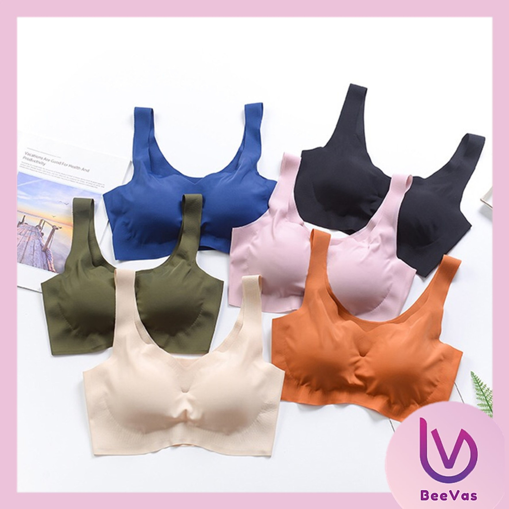 BV.ID BR016 Bh Sport Wanita Tanpa Kawat Pakaian Dalam Cewek Elastis Bra Olahraga Fitnes Lari Jogging