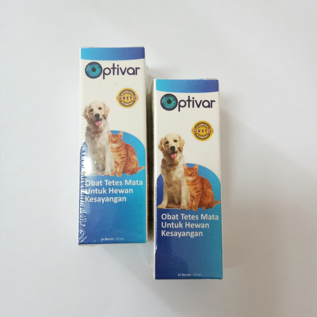 Optivar Obat Tetes Mata Kucing Anjing 15ml, Mata Merah