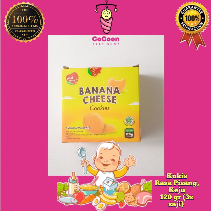 Snack Bayi Kukis Cookies Nayz Natberry Banana Cheese Pisang Keju 120gr 120 g