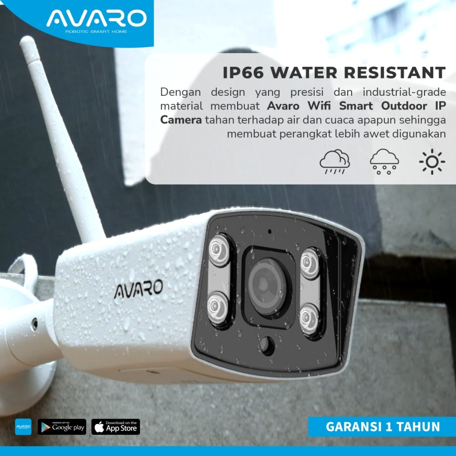 AVARO Smart WIFI IP Camera CCTV Outdoor 4MP Static Color Nightvision