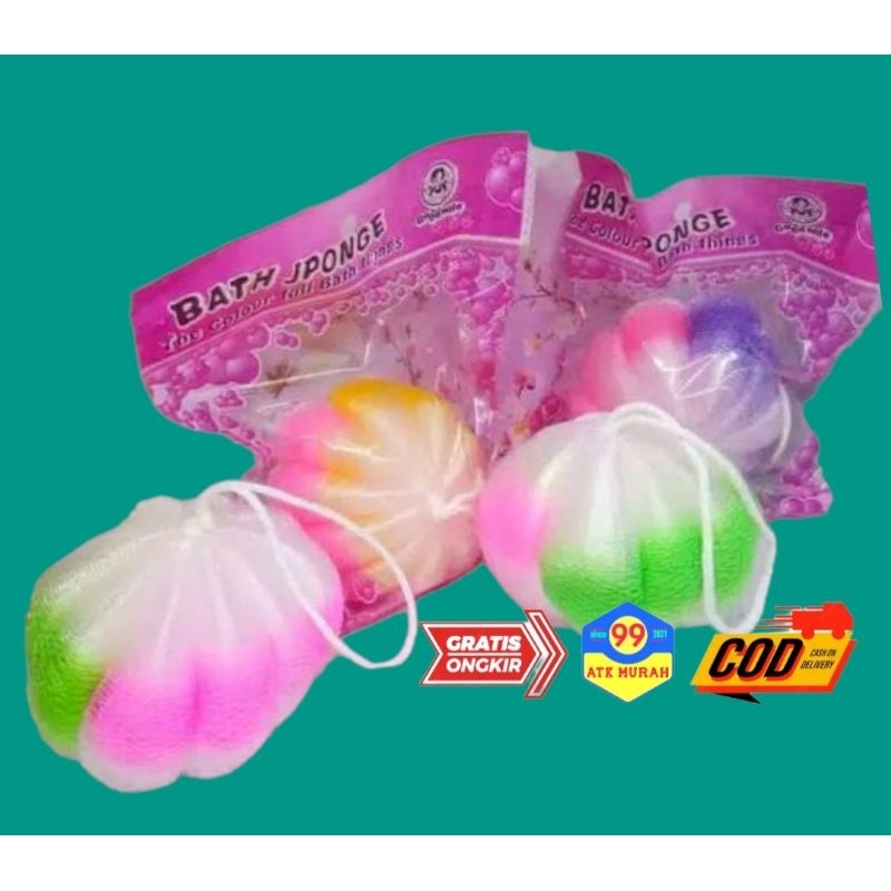 LABU spon- SHOWER PUFF 30gram/Bath sponge/spon jaring/peralatan mandi