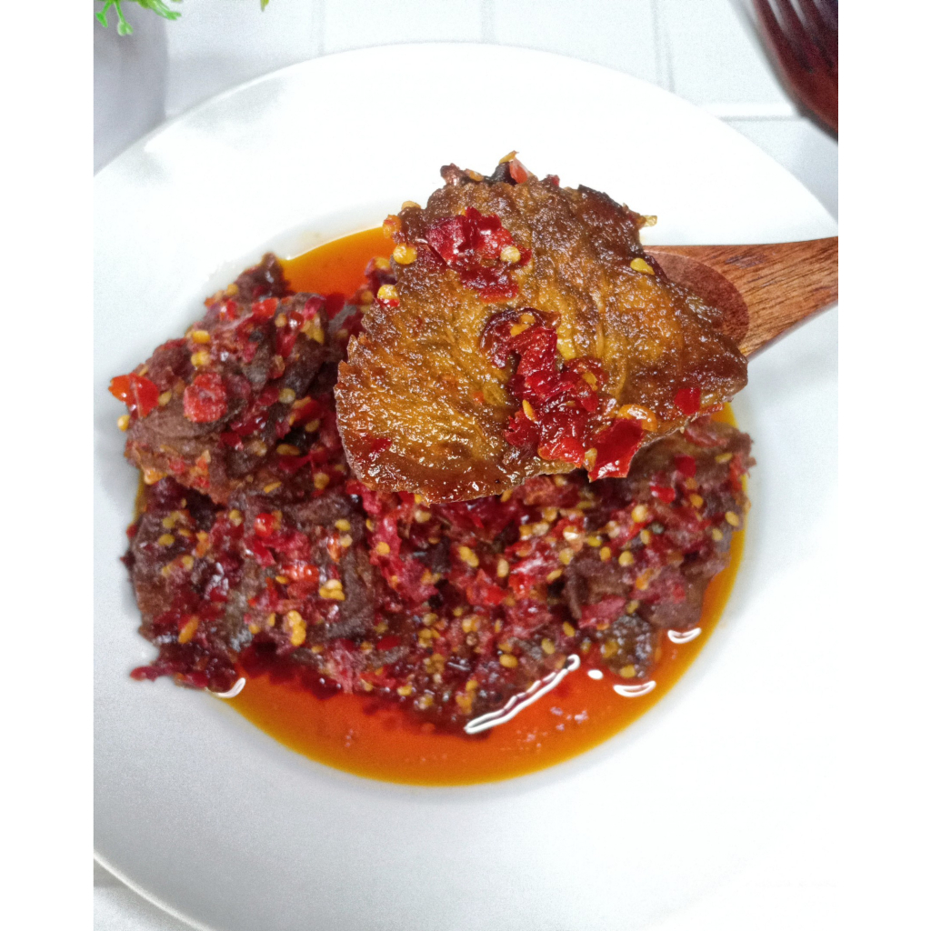 

DENDENG SAPI BALADO 250gr / DENDENG BASAH / DENDENG BALADO CI AMEY / LAUK SIAP SAJI / MAKANAN SIAP SAJI / MAKANAN PEDAS