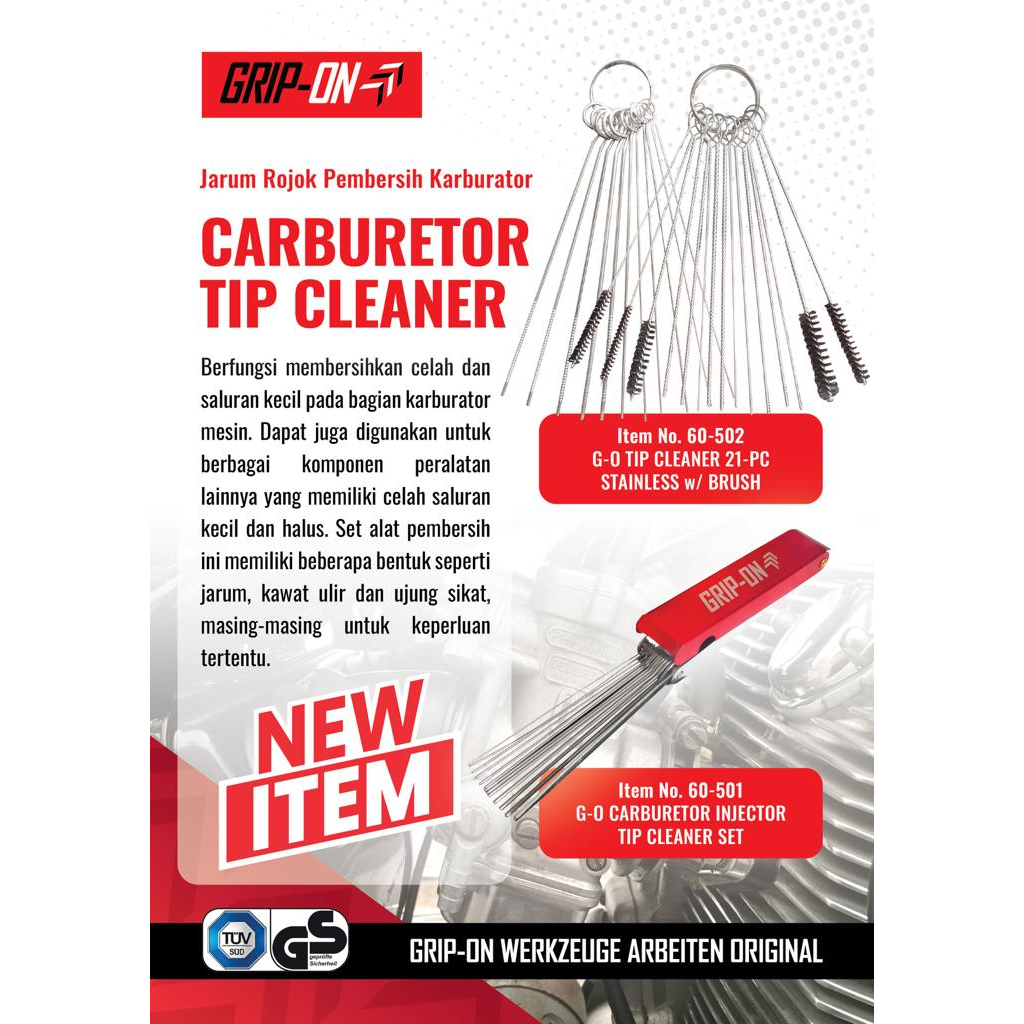 Grip-On Carburetor Injector Tip Cleaner Set Jarum Pembersih Karburator