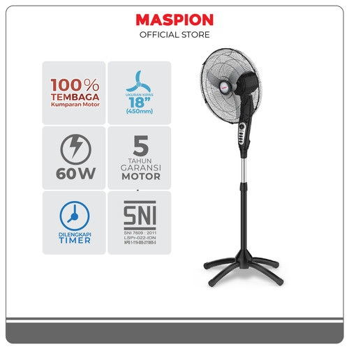 KIPAS ANGIN MASPION F 1801 ST / STAND FAN MASPION 18&quot; ORI